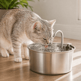 FURIIO Stainless Steel Cat Water Fountain – Ultra Quiet Pet Drinking Fountain | AquaPure