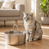 FURIIO Stainless Steel Cat Water Fountain – Ultra Quiet Pet Drinking Fountain | AquaPure