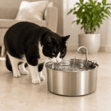 FURIIO Stainless Steel Cat Water Fountain – Ultra Quiet Pet Drinking Fountain | AquaPure