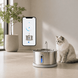FURIIO Smart Cat Water Fountain 4L – Connected Stainless Steel Drinking Fountain | CosyFur
